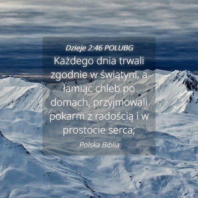 Picture 04 - Dzieje 2:46 POLUBG - Każdego dnia trwali zgodnie w świątyni, a - Bible Verse Picture