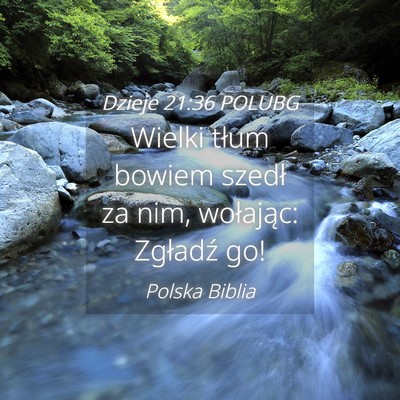 Picture 04 - Dzieje 21:36 POLUBG - Wielki tłum bowiem szedł za nim, wołając: - Bible Verse Picture