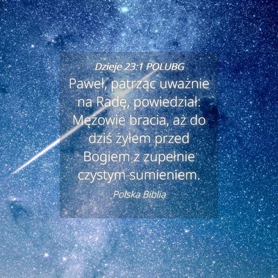 Picture 04 - Dzieje 23:1 POLUBG - Paweł, patrząc uważnie na Radę, powiedział: - Bible Verse Picture