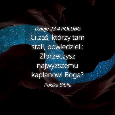 Picture 04 - Dzieje 23:4 POLUBG - Ci zaś, którzy tam stali, powiedzieli: - Bible Verse Picture