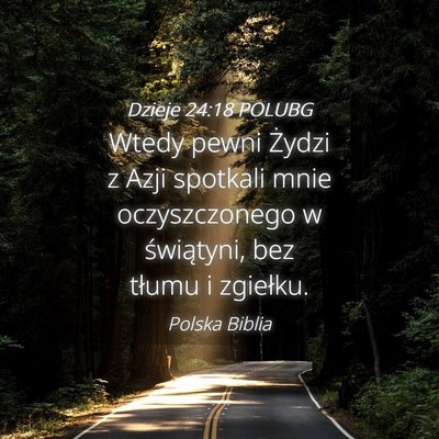 Picture 04 - Dzieje 24:18 POLUBG - Wtedy pewni Żydzi z Azji spotkali mnie - Bible Verse Picture
