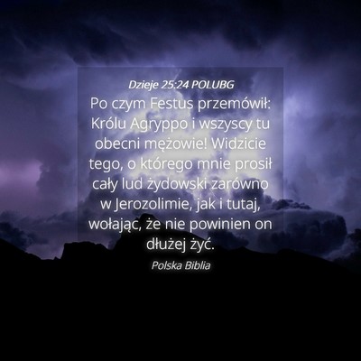 Picture 04 - Dzieje 25:24 POLUBG - Po czym Festus przemówił: Królu Agryppo i - Bible Verse Picture