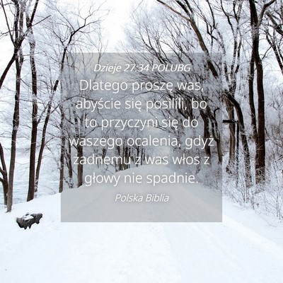 Picture 04 - Dzieje 27:34 POLUBG - Dlatego proszę was, abyście się posilili, bo - Bible Verse Picture