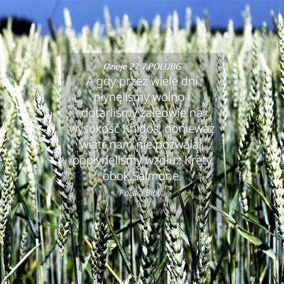Picture 04 - Dzieje 27:7 POLUBG - A gdy przez wiele dni płynęliśmy wolno i - Bible Verse Picture