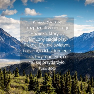 Picture 04 - Dzieje 3:10 POLUBG - I rozpoznali w nim tego człowieka, który dla - Bible Verse Picture
