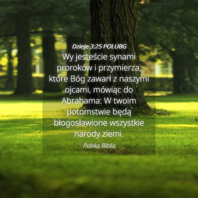 Picture 04 - Dzieje 3:25 POLUBG - Wy jesteście synami proroków i przymierza, - Bible Verse Picture