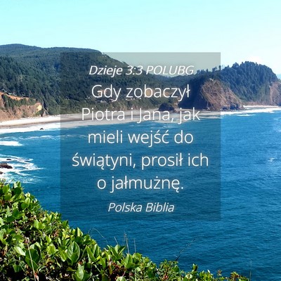 Picture 04 - Dzieje 3:3 POLUBG - Gdy zobaczył Piotra i Jana, jak mieli wejść do - Bible Verse Picture