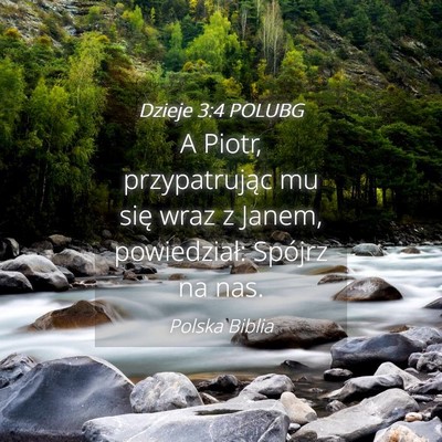 Picture 04 - Dzieje 3:4 POLUBG - A Piotr, przypatrując mu się wraz z Janem, - Bible Verse Picture