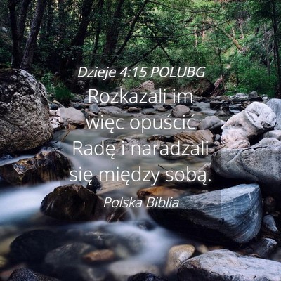 Picture 04 - Dzieje 4:15 POLUBG - Rozkazali im więc opuścić Radę i naradzali - Bible Verse Picture