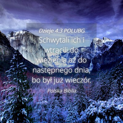 Picture 04 - Dzieje 4:3 POLUBG - Schwytali ich i wtrącili do więzienia aż do - Bible Verse Picture