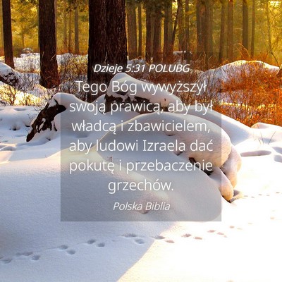 Picture 04 - Dzieje 5:31 POLUBG - Tego Bóg wywyższył swoją prawicą, aby był - Bible Verse Picture