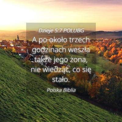Picture 04 - Dzieje 5:7 POLUBG - A po około trzech godzinach weszła także jego - Bible Verse Picture