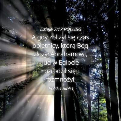 Picture 04 - Dzieje 7:17 POLUBG - A gdy zbliżył się czas obietnicy, którą Bóg - Bible Verse Picture