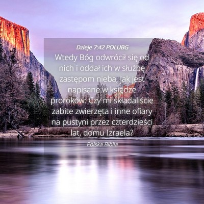Picture 04 - Dzieje 7:42 POLUBG - Wtedy Bóg odwrócił się od nich i oddał ich w - Bible Verse Picture