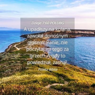 Picture 04 - Dzieje 7:60 POLUBG - A upadłszy na kolana, zawołał donośnym - Bible Verse Picture