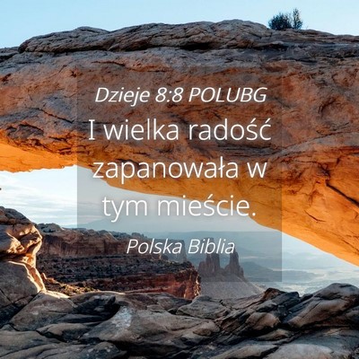 Picture 04 - Dzieje 8:8 POLUBG - I wielka radość zapanowała w tym - Bible Verse Picture
