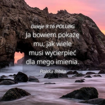 Picture 04 - Dzieje 9:16 POLUBG - Ja bowiem pokażę mu, jak wiele musi wycierpieć - Bible Verse Picture