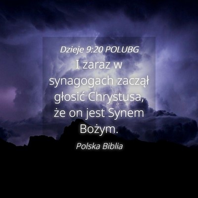 Picture 04 - Dzieje 9:20 POLUBG - I zaraz w synagogach zaczął głosić Chrystusa, - Bible Verse Picture
