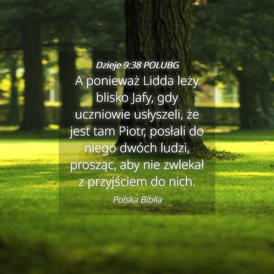 Picture 04 - Dzieje 9:38 POLUBG - A ponieważ Lidda leży blisko Jafy, gdy - Bible Verse Picture