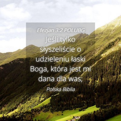 Picture 04 - Efezjan 3:2 POLUBG - Jeśli tylko słyszeliście o udzieleniu łaski - Bible Verse Picture