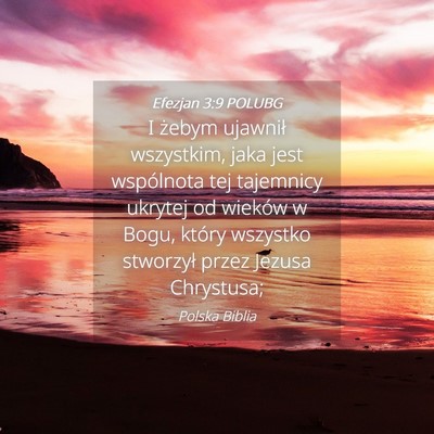 Picture 04 - Efezjan 3:9 POLUBG - I żebym ujawnił wszystkim, jaka jest wspólnota - Bible Verse Picture