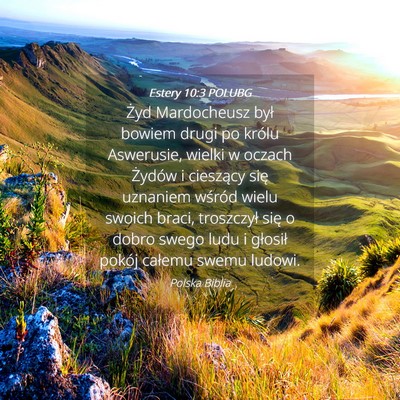 Picture 04 - Estery 10:3 POLUBG - Żyd Mardocheusz był bowiem drugi po królu - Bible Verse Picture