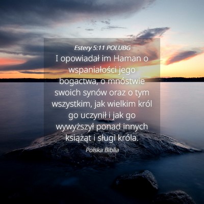 Picture 04 - Estery 5:11 POLUBG - I opowiadał im Haman o wspaniałości jego - Bible Verse Picture