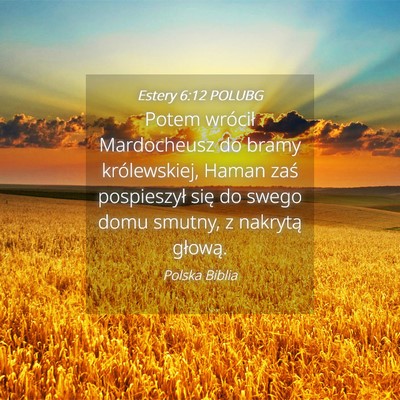 Picture 04 - Estery 6:12 POLUBG - Potem wrócił Mardocheusz do bramy królewskiej, - Bible Verse Picture