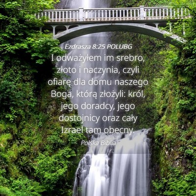 Picture 04 - Ezdrasza 8:25 POLUBG - I odważyłem im srebro, złoto i naczynia, czyli - Bible Verse Picture
