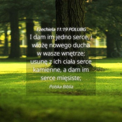Picture 04 - Ezechiela 11:19 POLUBG - I dam im jedno serce, i włożę nowego ducha w - Bible Verse Picture