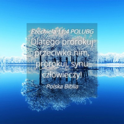 Picture 04 - Ezechiela 11:4 POLUBG - Dlatego prorokuj przeciwko nim, prorokuj, synu - Bible Verse Picture