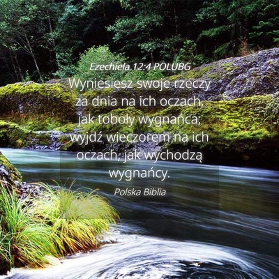 Picture 04 - Ezechiela 12:4 POLUBG - Wyniesiesz swoje rzeczy za dnia na ich oczach, - Bible Verse Picture