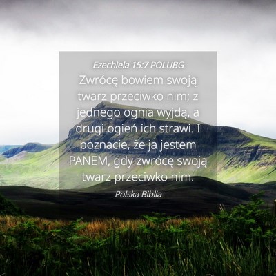 Picture 04 - Ezechiela 15:7 POLUBG - Zwrócę bowiem swoją twarz przeciwko nim; z - Bible Verse Picture