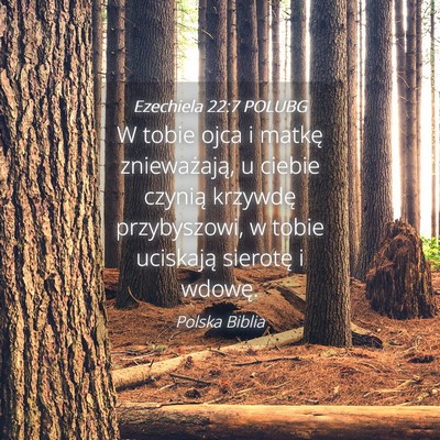 Picture 04 - Ezechiela 22:7 POLUBG - W tobie ojca i matkę znieważają, u ciebie - Bible Verse Picture