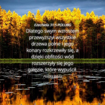 Picture 04 - Ezechiela 31:5 POLUBG - Dlatego swym wzrostem przewyższył wszystkie - Bible Verse Picture