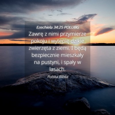 Picture 04 - Ezechiela 34:25 POLUBG - Zawrę z nimi przymierze pokoju i wytępię - Bible Verse Picture