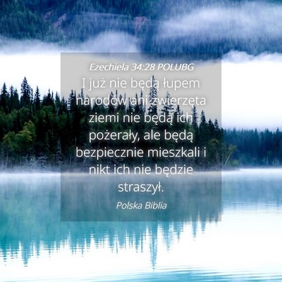 Picture 04 - Ezechiela 34:28 POLUBG - I już nie będą łupem narodów ani zwierzęta - Bible Verse Picture