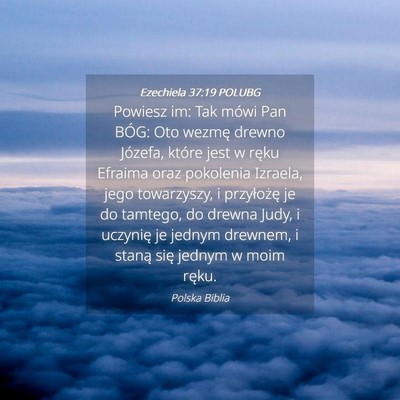 Picture 04 - Ezechiela 37:19 POLUBG - Powiesz im: Tak mówi Pan BÓG: Oto wezmę drewno - Bible Verse Picture