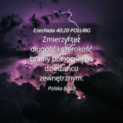 Picture 04 - Ezechiela 40:20 POLUBG - Zmierzył też długość i szerokość bramy - Bible Verse Picture