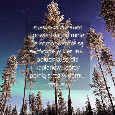 Picture 04 - Ezechiela 40:45 POLUBG - I powiedział do mnie: Te komory, które są - Bible Verse Picture