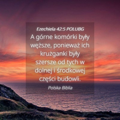 Picture 04 - Ezechiela 42:5 POLUBG - A górne komórki były węższe, ponieważ ich - Bible Verse Picture