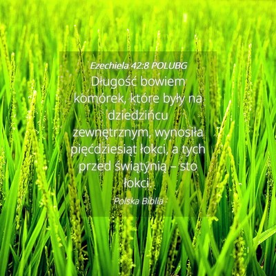 Picture 04 - Ezechiela 42:8 POLUBG - Długość bowiem komórek, które były na - Bible Verse Picture