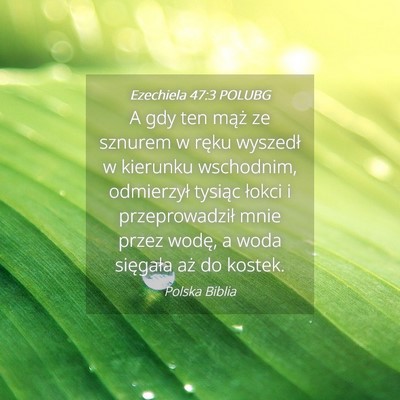 Picture 04 - Ezechiela 47:3 POLUBG - A gdy ten mąż ze sznurem w ręku wyszedł w - Bible Verse Picture