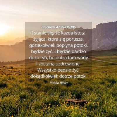 Picture 04 - Ezechiela 47:9 POLUBG - I stanie się, że każda istota żyjąca, która - Bible Verse Picture