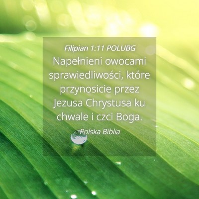 Picture 04 - Filipian 1:11 POLUBG - Napełnieni owocami sprawiedliwości, które - Bible Verse Picture