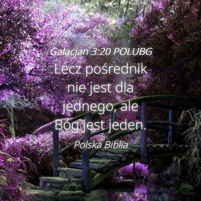 Picture 04 - Galacjan 3:20 POLUBG - Lecz pośrednik nie jest dla jednego, ale Bóg - Bible Verse Picture