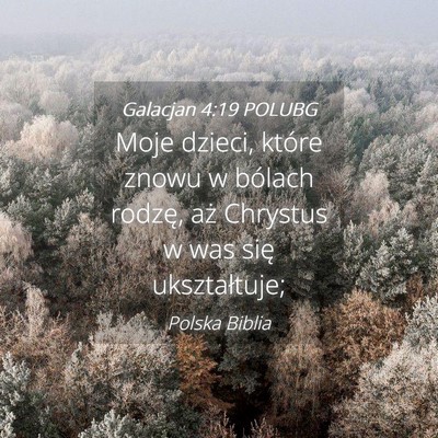 Picture 04 - Galacjan 4:19 POLUBG - Moje dzieci, które znowu w bólach rodzę, aż - Bible Verse Picture