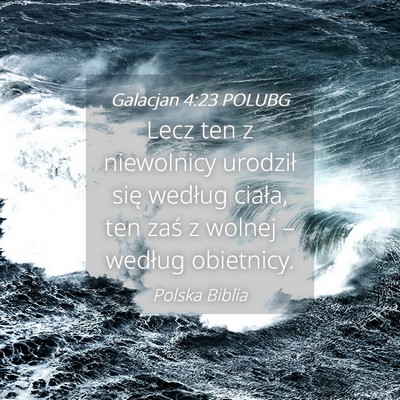 Picture 04 - Galacjan 4:23 POLUBG - Lecz ten z niewolnicy urodził się według - Bible Verse Picture