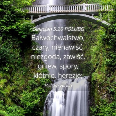 Picture 04 - Galacjan 5:20 POLUBG - Bałwochwalstwo, czary, nienawiść, niezgoda, - Bible Verse Picture
