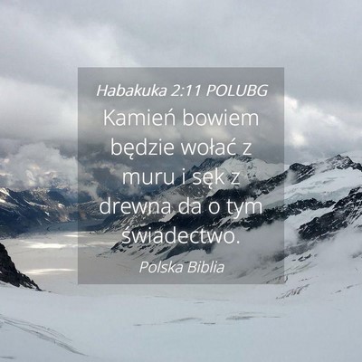 Picture 04 - Habakuka 2:11 POLUBG - Kamień bowiem będzie wołać z muru i sęk z - Bible Verse Picture